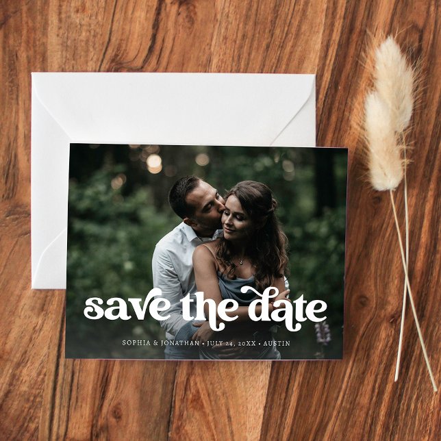 Retro Boho Typography and Photo | Save the Date (Creator Uploaded)