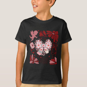 Retro Boho Valentine Pencil Bow Teaching Is A Work T-Shirt