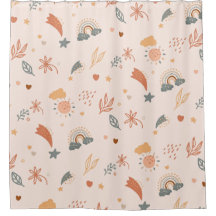 Retro Boho Watercolor Rainbow Neutral