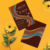 Retro Bold 70's Rainbow Swirl Casual Wedding