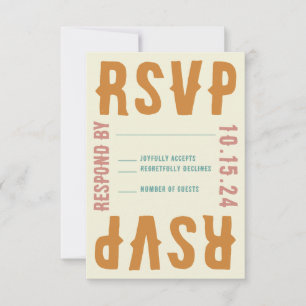 Retro Bold Bright Typography RSVP Response Card