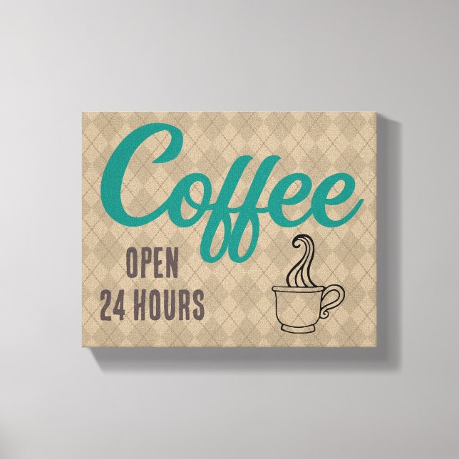 Retro Bold Coffee Shop Diner Sign Art  (Front)