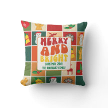 Retro Bold Colourful Family Name Christmas Holiday