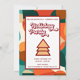 Retro bold colourful fun company party invitation