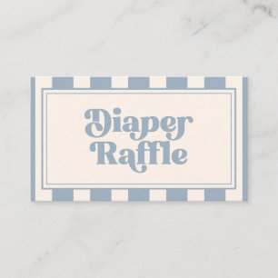 Retro Bold Dusty Blue Diaper Raffle Baby Shower Enclosure Card