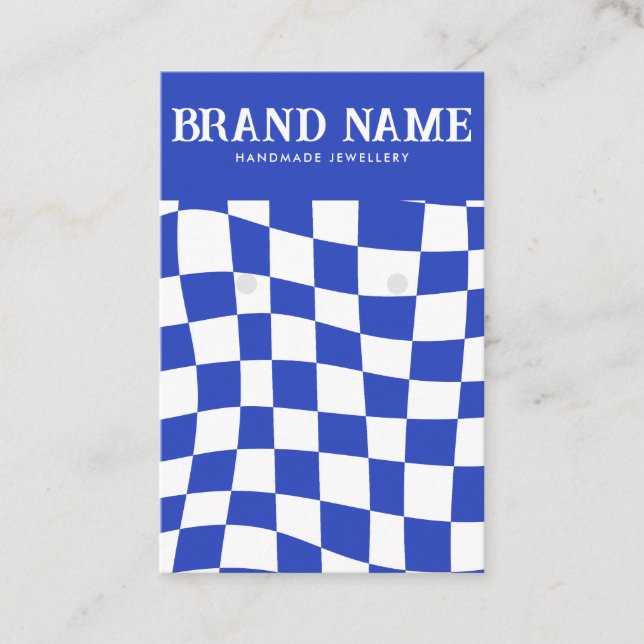 Retro Bold Earrings Display Card Blue  (Front)