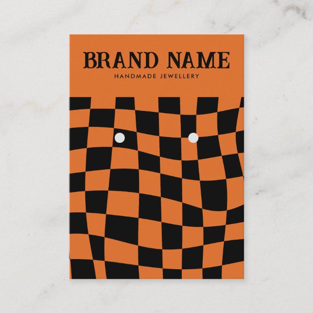 Retro Bold Earrings Display Card Halloween Orange (Front)