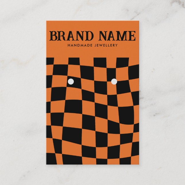 Retro Bold Earrings Display Card Halloween Orange (Front)