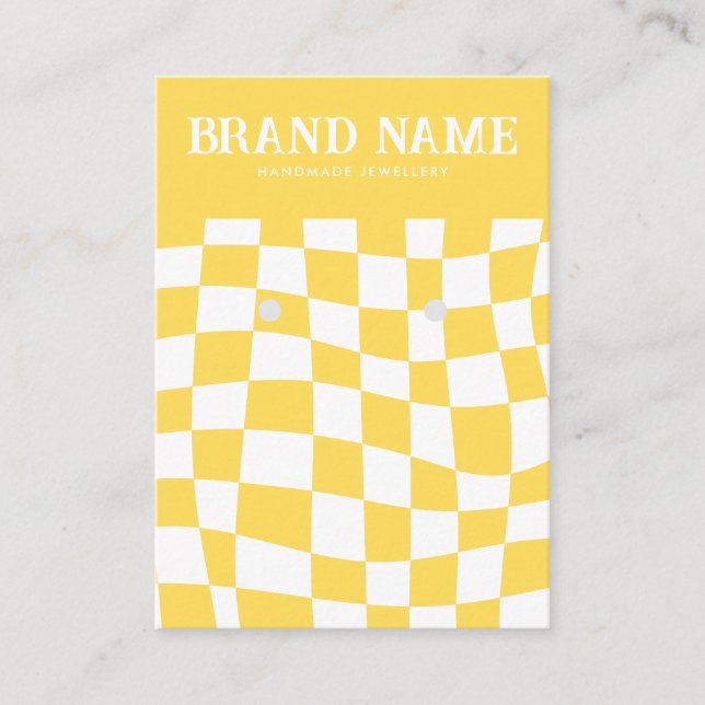 Retro Bold Earrings Display Card Yellow  (Front)