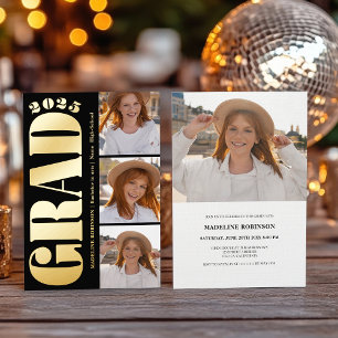 Retro Bold Gold 2025 Graduation Party 4 Photo
