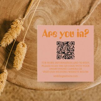 Retro Bold Groovy Wedding RSVP  Enclosure Card