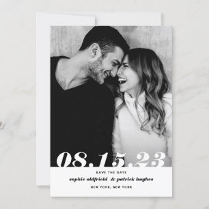 Retro Bold Italic Typography Photo Save The Date