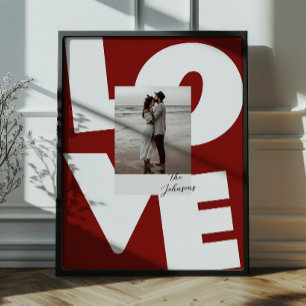 Retro Bold Love Wall Art with Photo