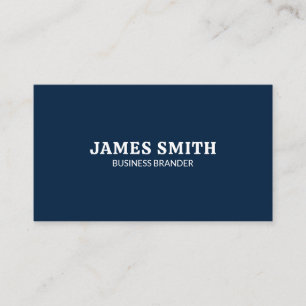 Retro Bold Minimalist Blue QR Code Business Card