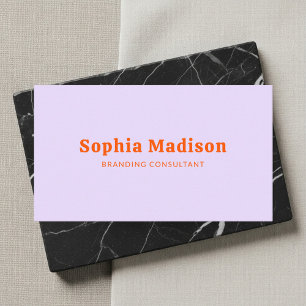 Retro Bold Minimalist Purple Red QR Code Business Card