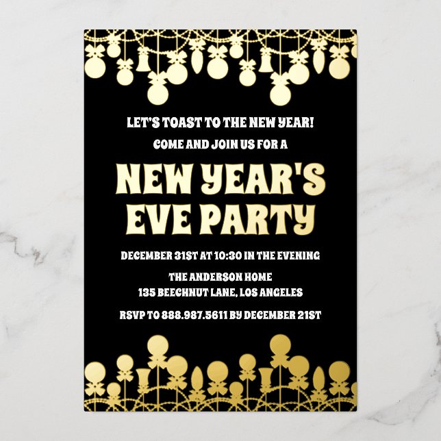 Retro Bold New Year's Eve Party  (Front)