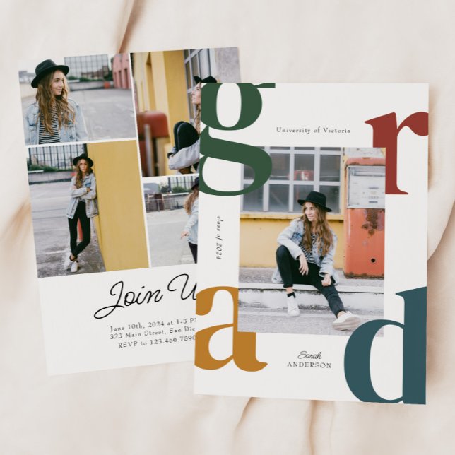 Retro Bold Photo Class of 2024 Graduation Invitation (Creator Uploaded)