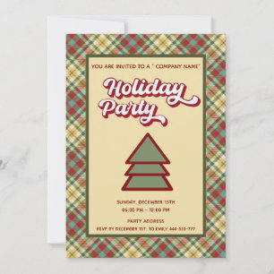 Retro bold plaid fun company party invitation