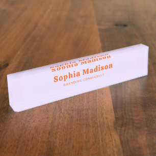 Retro Bold Serif Lavender Orange Nameplate