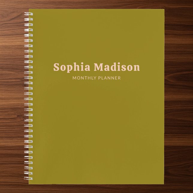 Retro Bold Simple Green Blush Pink Notebook (Creator Uploaded)