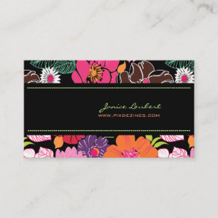 Retro bold tropical flowers/DIY background color Business Card