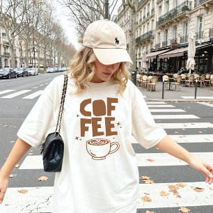 Retro Bold Typography Coffee Love Doodle T-Shirt