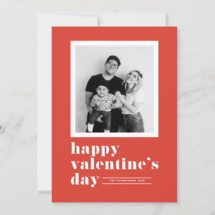 Retro Bold Typography Red Photo Valentine's Day Holiday Card