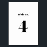 Retro Bold Typography Wedding Table Number 4 Card<br><div class="desc">Retro Bold Typography Wedding Table Number 4. Stylish table number featuring black retro bold typography with white background. Other numbers and matching items are available.</div>