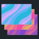 Retro Bold Wavy Stripes Colourful Modern Gift  Wrapping Paper Sheet<br><div class="desc">Hope you like this hand made paper variety pack.  Check out my shop for lots more colours and patterns and let me know if you'd like something customised.</div>