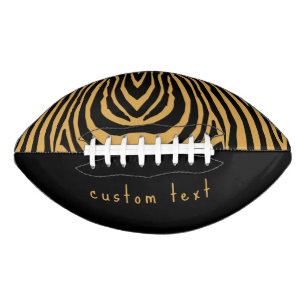 RETRO BOLD WILD ANIMAL STRIPED PRINT GOLD BLACK AMERICAN FOOTBALL