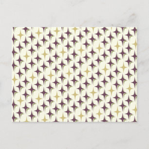 Retro Bonnie Four Point Stars Postcard