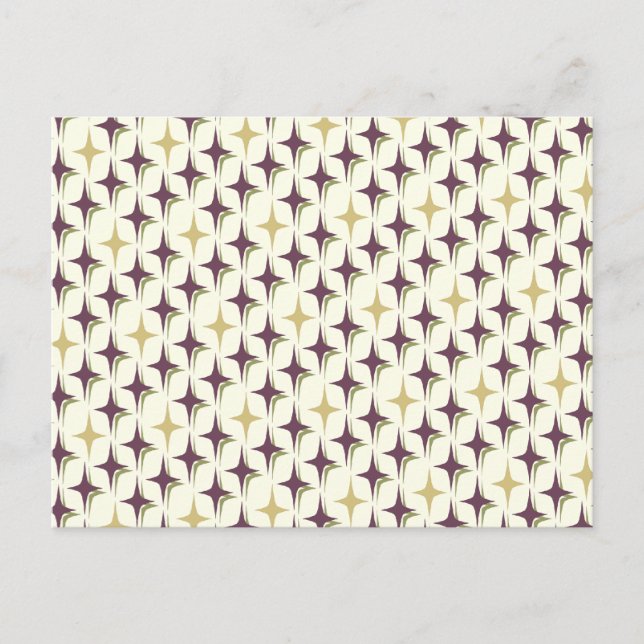 Retro Bonnie Four Point Stars Postcard (Front)