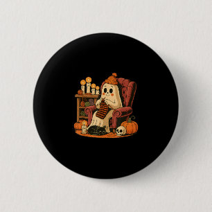 Retro Boo Ghost Yarn Crochet Knitting Halloween So 6 Cm Round Badge