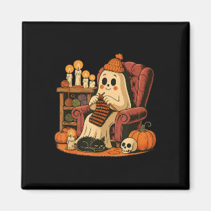 Retro Boo Ghost Yarn Crochet Knitting Halloween So Magnet