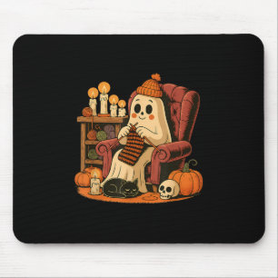 Retro Boo Ghost Yarn Crochet Knitting Halloween So Mouse Mat