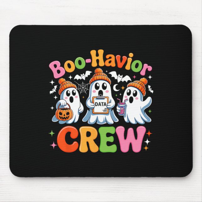 Retro Boo-havior Crew Behaviour Analyst Halloween  Mouse Mat (Front)