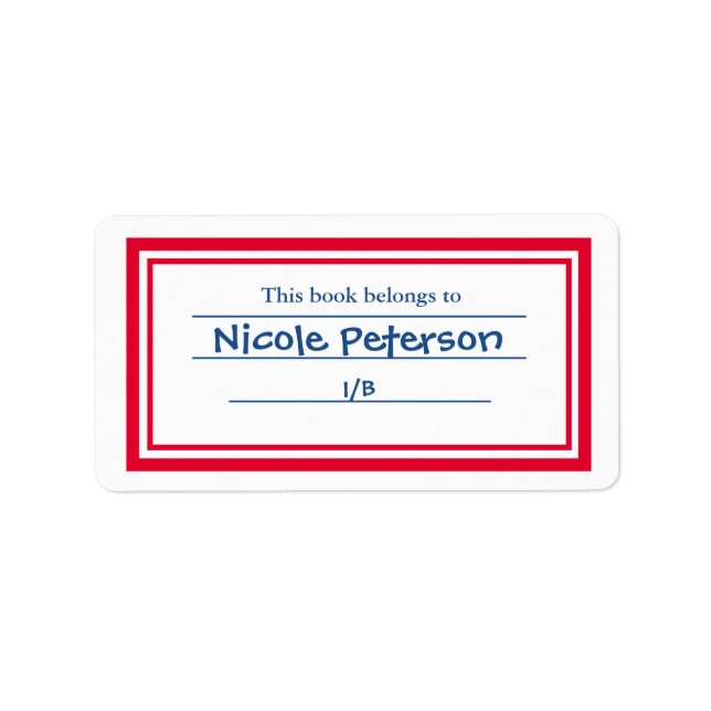 retro book labels teacher (Front)