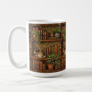 Retro book lover art coffee mug