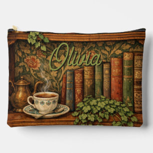 Retro book lover book club  accessory pouch
