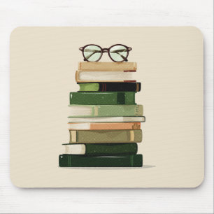 Retro Book Lover Mouse Mat