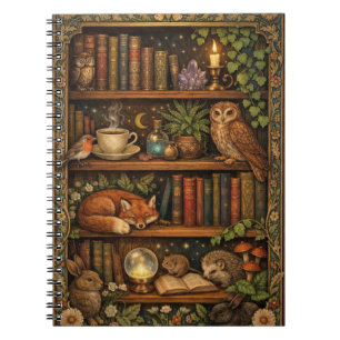 Retro book lover woodland animals