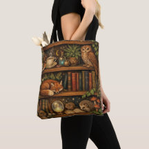 Retro book lover woodland animals