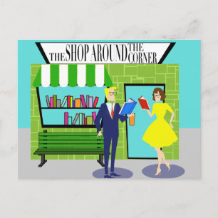 Retro Book Lovers Postcard