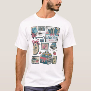 Retro Bookish Love Reading Book Librarian Coquette T-Shirt