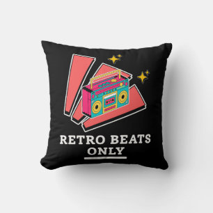 Retro Boombox 80s 90s Vintage Music Beats  Cushion