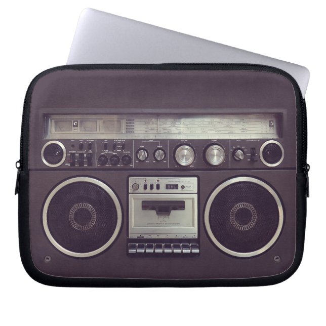 Retro Boombox Cassette Player Funny laptop sleeve (Front)