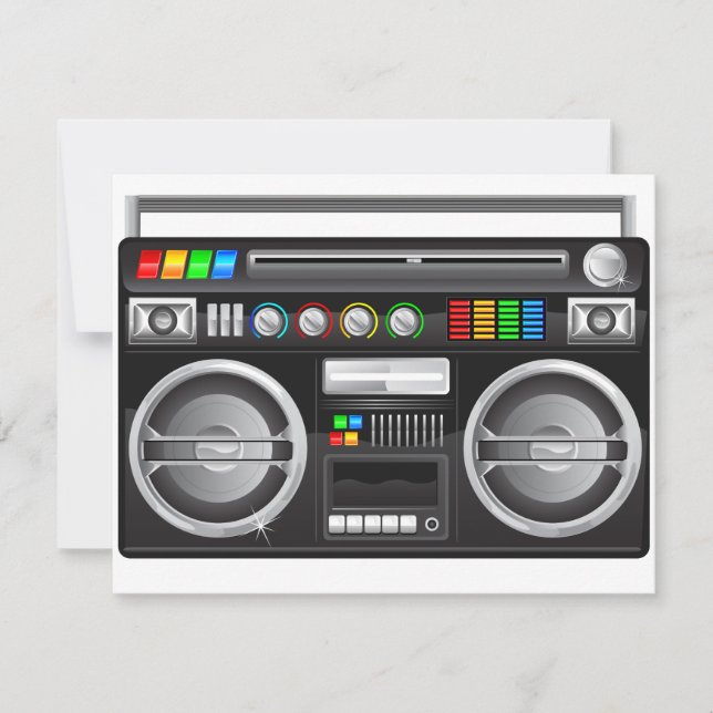 retro boombox ghetto blaster graphic (Front)