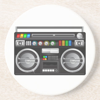 retro boombox ghetto blaster graphic coaster