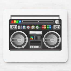 retro boombox ghetto blaster graphic mouse mat