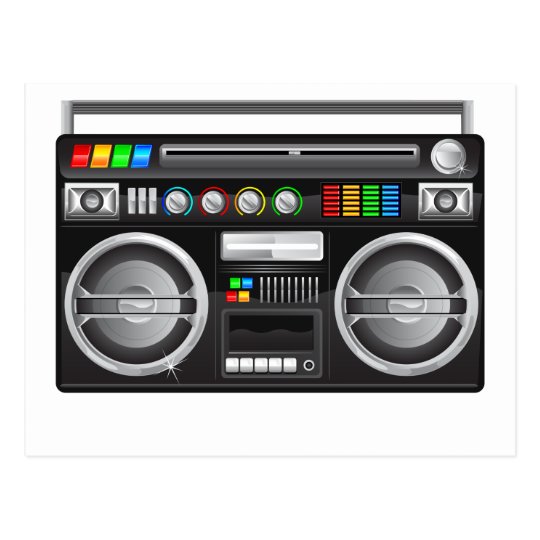retro boombox ghetto blaster graphic postcard Zazzle.co.uk